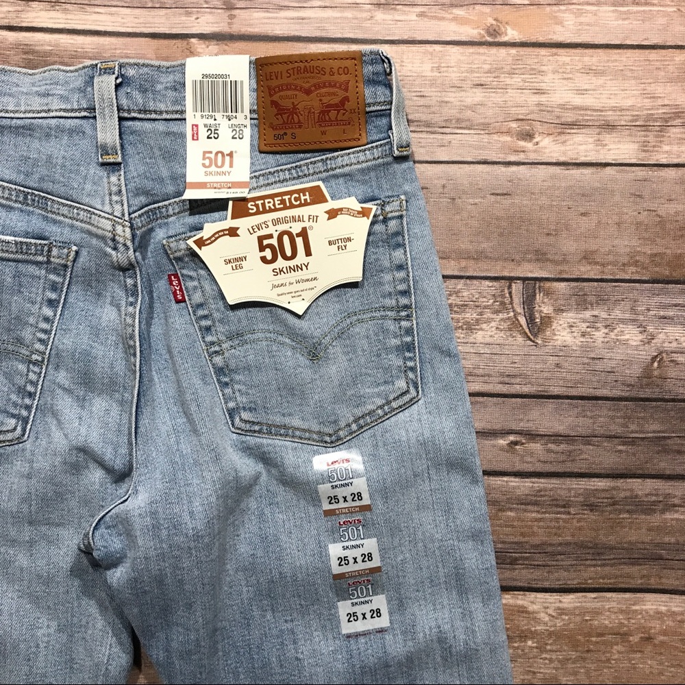 Levi's 501 Skinny Stretch Button Fly 25 selvedge